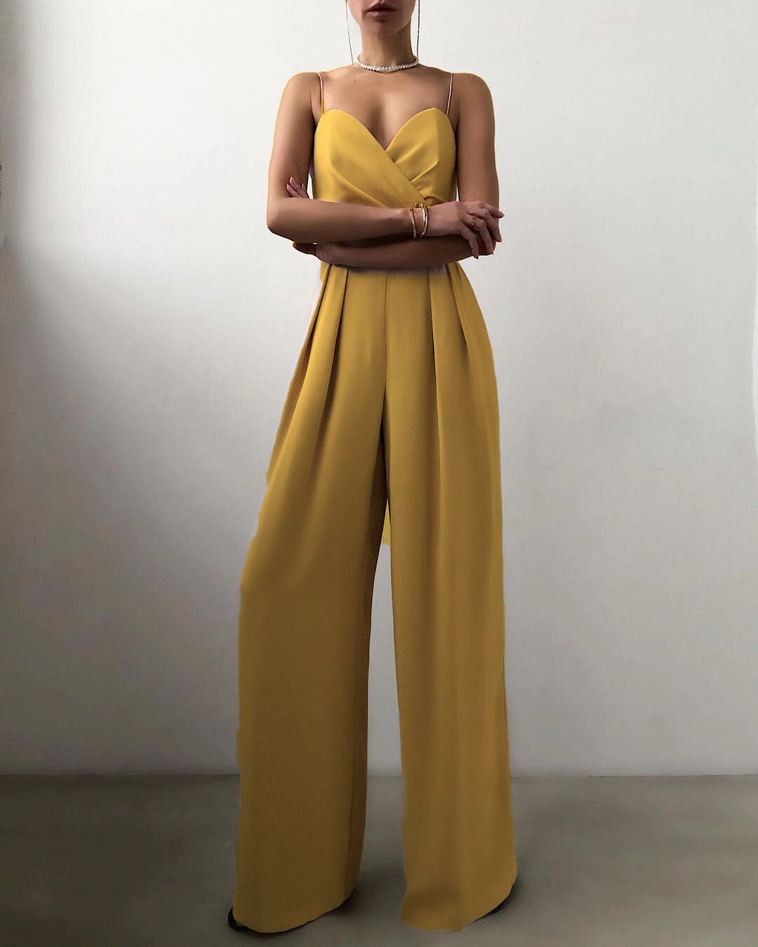Women's Strappy Elegant Wide-Leg Jumpsuit